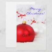 Kerstrood en witte kerst II Briefpapier (Voorkant / Achterkant)