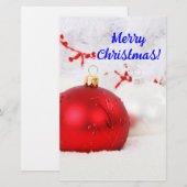 Kerstrood en witte kerst III Briefpapier (Voorkant / Achterkant)