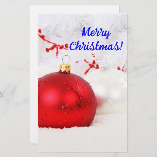 Kerstrood en witte kerst III Briefpapier (Voorkant / Achterkant)