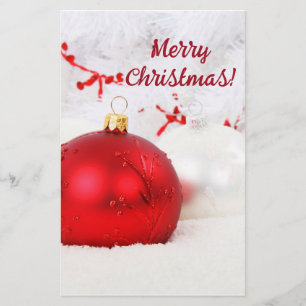 Kerstrood en witte kerst III Briefpapier