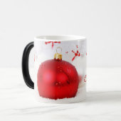 Kerstrood en witte kerst magische mok (Voorkant links)