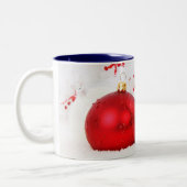 Kerstrood en witte kerst tweekleurige koffiemok (Links)