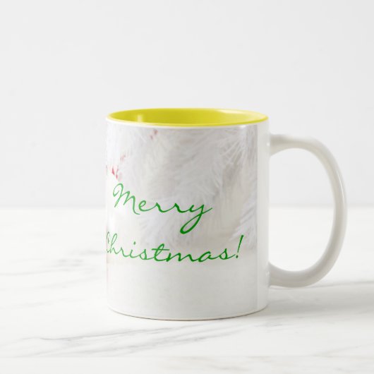 Kerstrood en witte kerst tweekleurige koffiemok (Rechts)