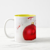 Kerstrood en witte kerst tweekleurige koffiemok (Links)