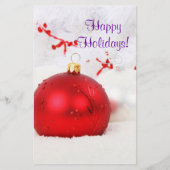 Kerstrood en witte Prettige feestdagen VIII brochu Flyer (Voorkant)