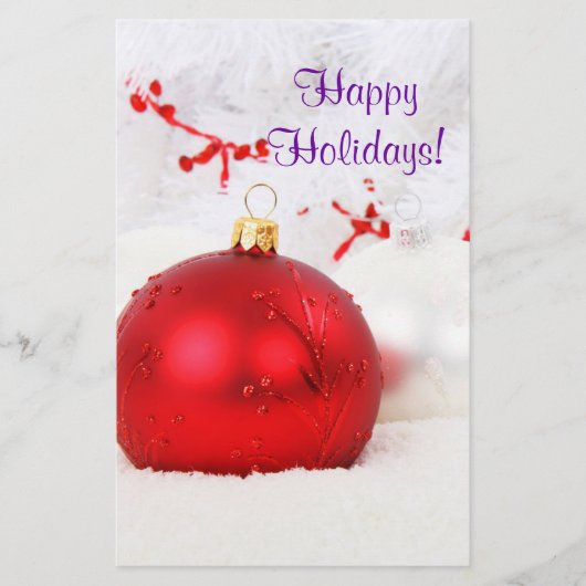 Kerstrood en witte Prettige feestdagen VIII brochu Flyer (Voorkant)