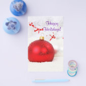 Kerstrood en witte Prettige feestdagen VIII brochu Flyer (Enkel)