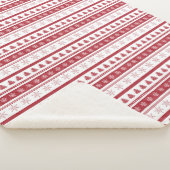Kerstrood en witte Sherpa Throw Blanket (3/4)