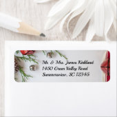 Kerstrood en zilver ombellen retourneren etiket (Insitu)