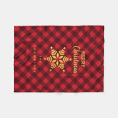 Kerstrood en zwarte buffel met ster Snowflake Fleece Deken (Voorkant (Horizontaal))