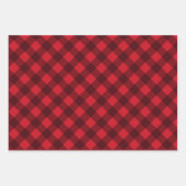 Kerstrood en zwarte buffels inpakpapier vel (Voorkant 3)