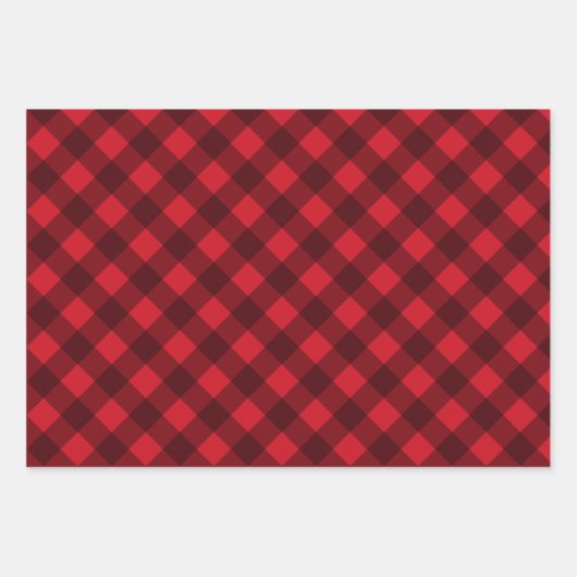 Kerstrood en zwarte buffels inpakpapier vel (Voorkant 2)