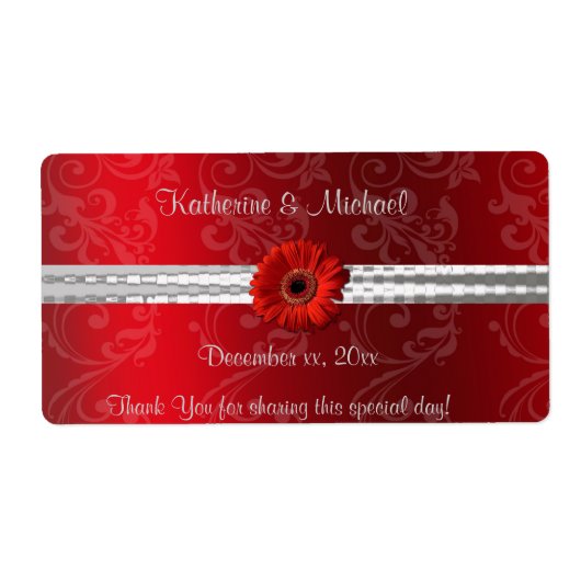 Kerstrood, feestdag/weddenschapswijn etiket (Voorkant)