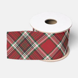 kerstrood feestje Argyle Tartan Patroon Grosgrain Lint