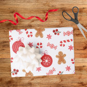 Kerstrood feestje inpakpapier vel