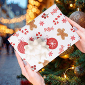 Kerstrood feestje inpakpapier vel