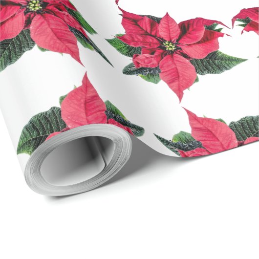 kerstrood gedenkteken Floral holiday Cadeaupapier (Rol Hoek)