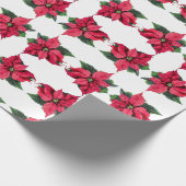 kerstrood gedenkteken Floral holiday Cadeaupapier (Hoek)