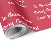 Kerstrood Gepersonaliseerde naam van de Kerstman Cadeaupapier (Rol Hoek)