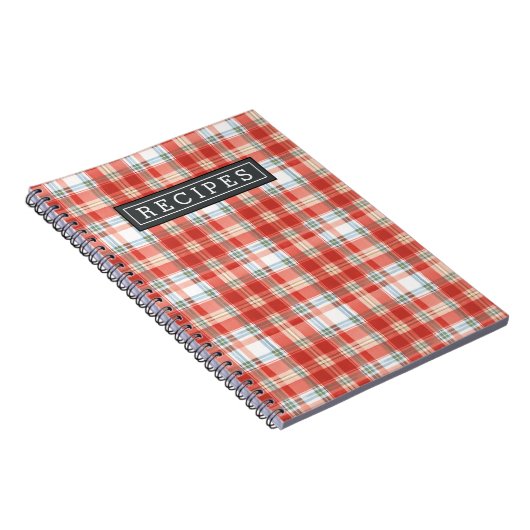 kerstrood geplakt Waterverf Patroon Recipe Notitieboek (Rechterzijde)