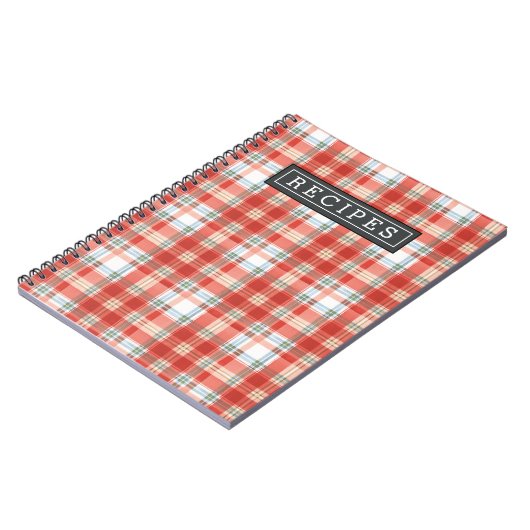 kerstrood geplakt Waterverf Patroon Recipe Notitieboek (Linkerzijde)