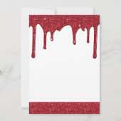 Kerstrood Glitter schrijft feestdag Open House Kaart (Achterkant)