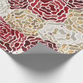 Kerstrood goud luxe Glitter Pattern Cadeaupapier (Hoek)