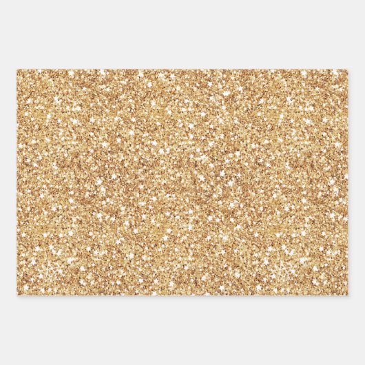 Kerstrood goud luxe Glitter Pattern Inpakpapier Vel (Voorkant 3)
