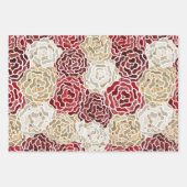 Kerstrood goud luxe Glitter Pattern Inpakpapier Vel (Voorkant)