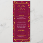 Kerstrood gouden hulstbes 4-gangsevenement menu (Voorkant)