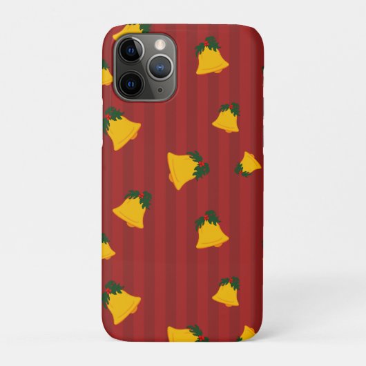 Kerstrood Gouden Streep Bellen Kerstmis Case-Mate iPhone Case (Achterkant)
