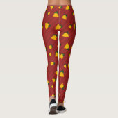Kerstrood Gouden Streep Bellen Kerstmis Leggings (Achterkant)