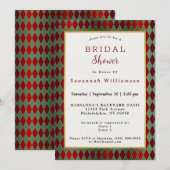 kerstrood goudkleurig Harlequin-Vrijgezellenfeest Kaart (Voorkant / Achterkant)