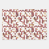 Kerstrood goudluxe geometrisch patroon inpakpapier vel (Voorkant 3)