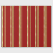kerstrood goudstrips cadeaupapier (Vlak)