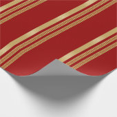 kerstrood goudstrips cadeaupapier (Hoek)