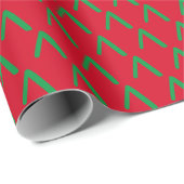 Kerstrood groen, eenvoudig dennenboompatroon schat cadeaupapier (Rol Hoek)