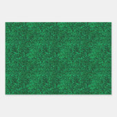 Kerstrood, groen en zilver faux glitter inpakpapier vel (Voorkant 2)