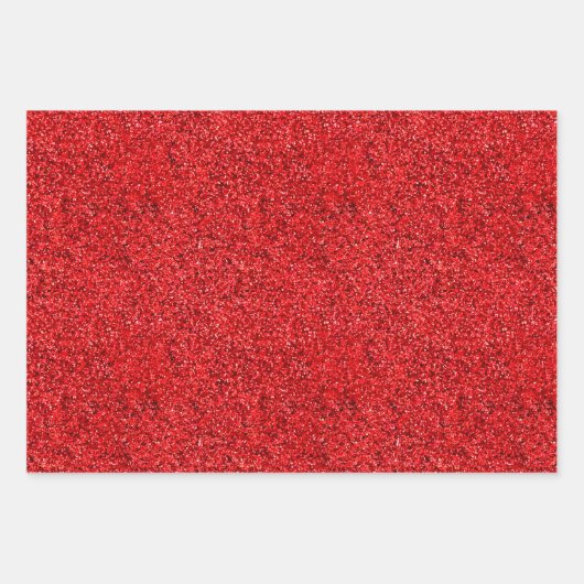 Kerstrood, groen en zilver faux glitter inpakpapier vel (Voorkant)