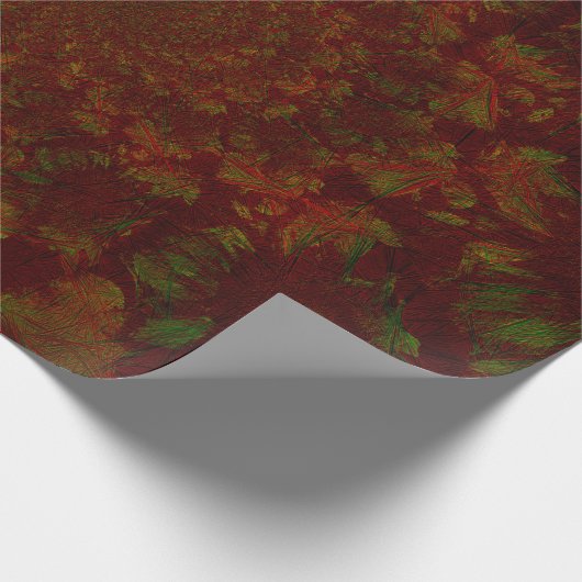 Kerstrood groen feestdag Floral elegant design Cadeaupapier (Hoek)