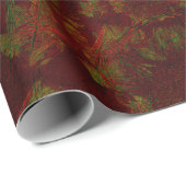 Kerstrood groen feestdag Floral elegant design Cadeaupapier (Rol Hoek)