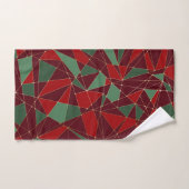 Kerstrood groen goud laag poly patroon bad handdoek (Handdoek)