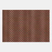 Kerstrood groen goud patroon inpakpapier vel (Voorkant)