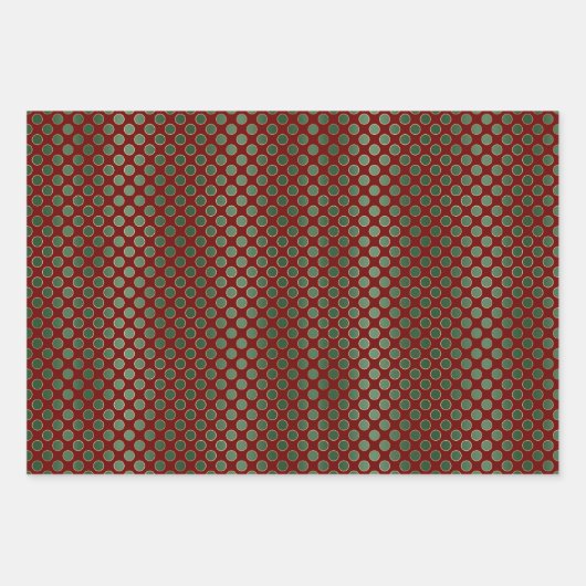 Kerstrood groen goud patroon inpakpapier vel (Voorkant)