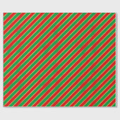 Kerstrood groen goud Snoep Stripes Patroon Cadeaupapier (Vlak)