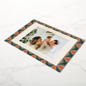 Kerstrood - groen, middelbaar, met reserveband, fo folie feestdagenkaart (Gedraaid)