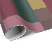 Kerstrood groen roze bruin kleurenblok cadeaupapier (Rol Hoek)