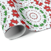 Kerstrood, groen stars, omslagpapier cadeaupapier (Rol Hoek)