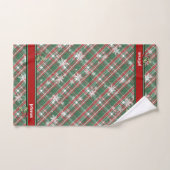 Kerstrood Groen Tartan Spelnaam Sjabloon Bad Handdoek (Handdoek)