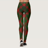 Kerstrood groen toneelpatroon leggings (Achterkant)